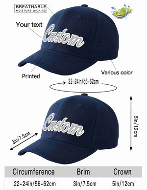 Conception personnalisée de casquette de baseball de sport incurvée gris-blanc marine pour hommes/femmes/jeunes