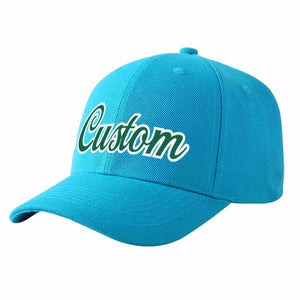 Casquette de baseball de sport courbée Aqua Kelly vert-blanc personnalisée pour hommes/femmes/jeunes