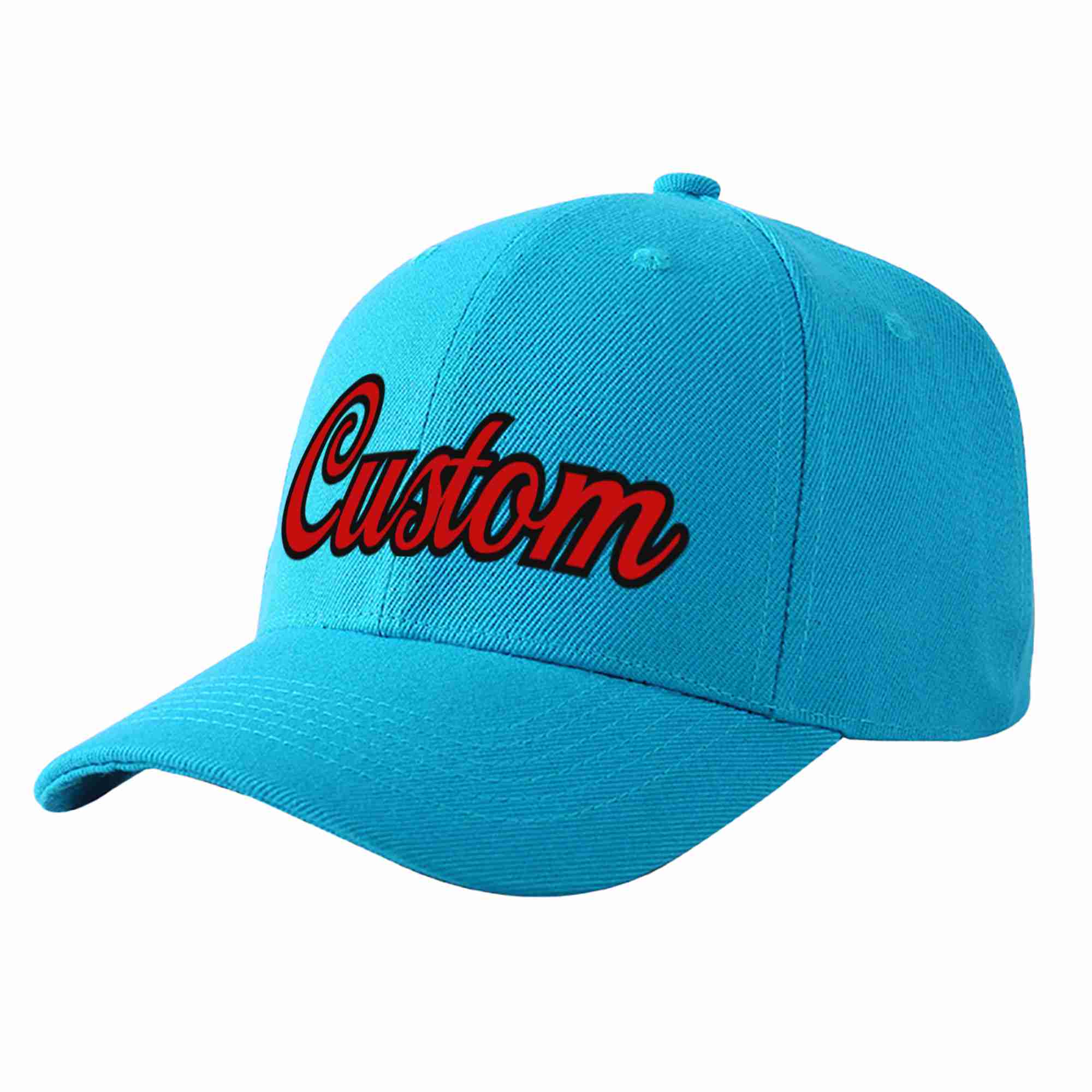 Conception personnalisée de casquette de baseball de sport incurvée rouge-noir Aqua pour hommes/femmes/jeunes