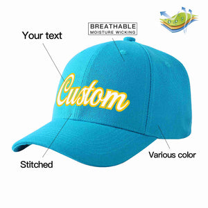 Conception personnalisée de casquette de baseball de sport incurvée Eaves blanc-or pour hommes/femmes/jeunes