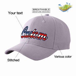 Custom Gray Vintage USA Flag-Gold Curved Eaves Sport Baseball Cap Design for Men/Women/Youth