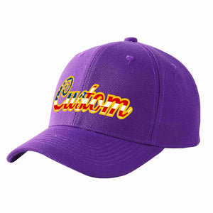 Custom Purple Vintage USA Flag-Gold Curved Eaves Sport Baseball Cap Design for Men/Women/Youth