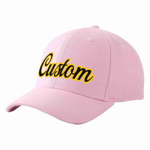 Conception personnalisée de casquette de baseball de sport incurvée rose noir-or pour hommes/femmes/jeunes