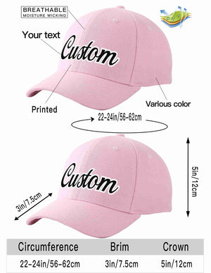 Custom Pink Black-White Curved Eaves Sport Baseball Cap Design for Men/Women/Youth