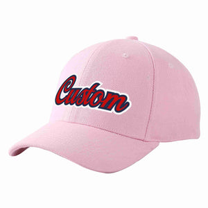 Conception personnalisée de casquette de baseball de sport incurvée rose rouge-marine pour hommes/femmes/jeunes