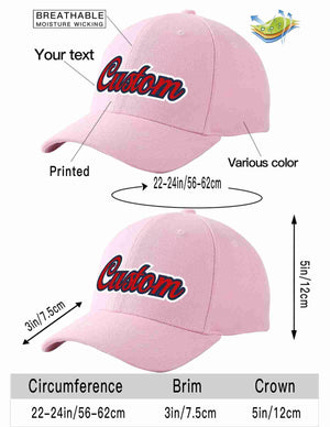 Conception personnalisée de casquette de baseball de sport incurvée rose rouge-marine pour hommes/femmes/jeunes