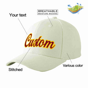 Casquette de baseball de sport incurvée crème cramoisi-or personnalisée pour hommes/femmes/jeunes