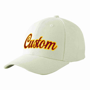 Casquette de baseball de sport incurvée crème cramoisi-or personnalisée pour hommes/femmes/jeunes