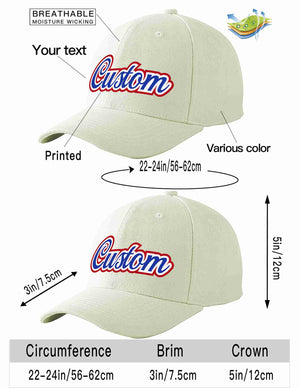 Custom Cream Royal-White Curved Eaves Sport Baseball Cap Design for Men/Women/Youth