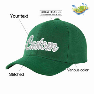 Custom Green Gray-White Curved Eaves Sport Baseball Cap Design for Men/Women/Youth