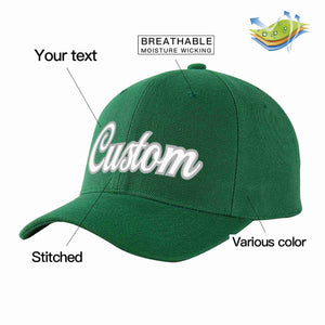 Custom Green White-Gray Curved Eaves Sport Baseball Cap Design for Men/Women/Youth