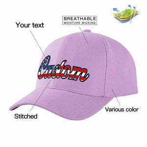 Custom Light Purple Vintage USA Flag-Gold Curved Eaves Sport Baseball Cap Design for Men/Women/Youth