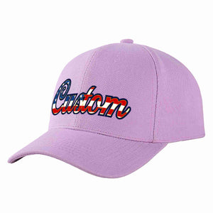 Custom Light Purple Vintage USA Flag-Gold Curved Eaves Sport Baseball Cap Design for Men/Women/Youth