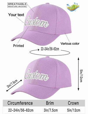 Custom Light Purple Gray-White Curved Eaves Sport Baseball Cap Design for Men/Women/Youth