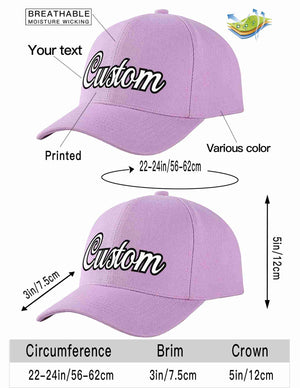 Custom Light Purple White-Black Curved Eaves Sport Baseball Cap Design for Men/Women/Youth