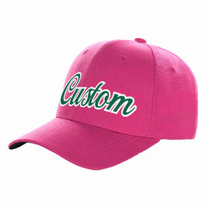 Casquette de baseball incurvée personnalisée Rose rouge Kelly vert-blanc pour hommes/femmes/jeunes