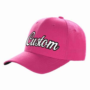 Custom Rose Red White-Black Curved Eaves Sport Baseball Cap Design for Men/Women/Youth