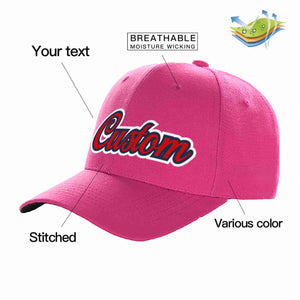 Conception personnalisée de casquette de baseball de sport à avant-toit incurvé rouge-marine rouge rose pour hommes/femmes/jeunes