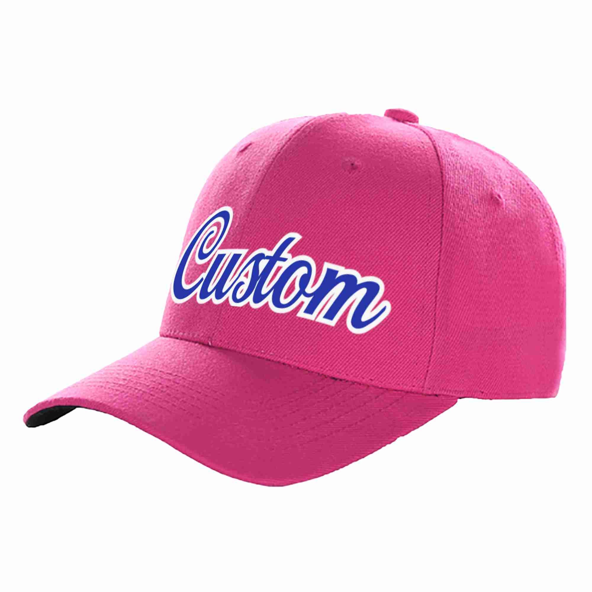 Custom Rose Red Royal-White Curved Eaves Sport Baseball Cap Design for Men/Women/Youth