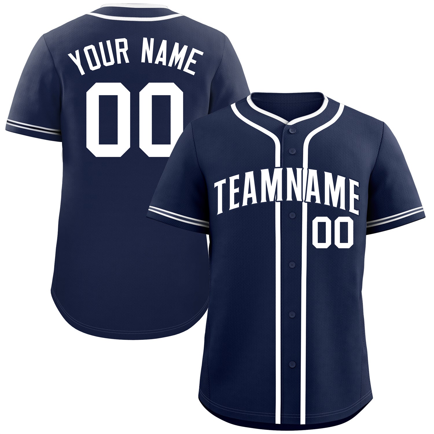 Custom Navy White Classic Style Authentic Baseball Jersey