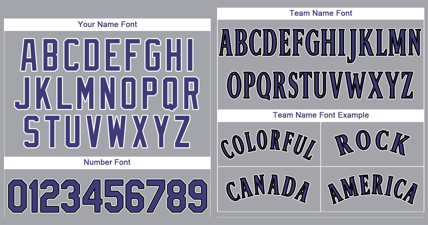 Custom Gray Purple-Black Classic Style Authentic Baseball Jersey