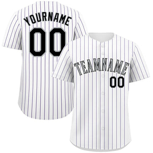 Maillot de baseball authentique à rayures blanches et grises, personnalisé, à la mode