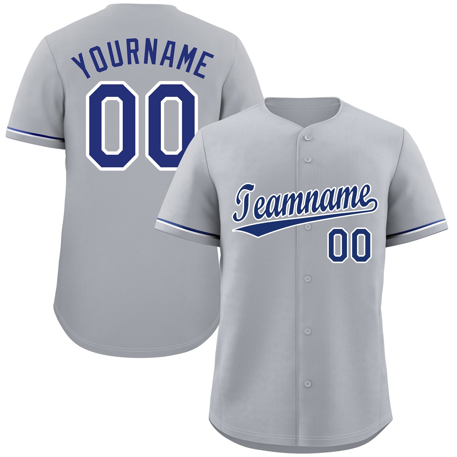 Maillot de baseball authentique de style classique gris marine-blanc personnalisé