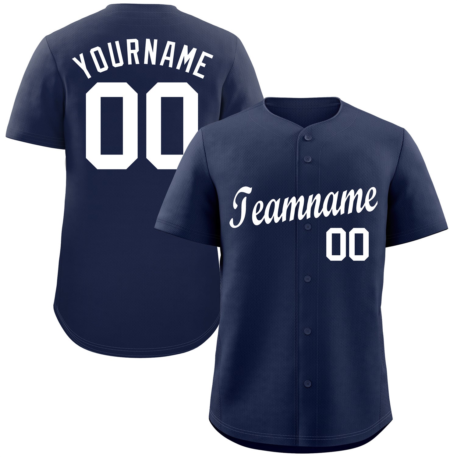 Maillot de baseball authentique de style classique blanc marine personnalisé