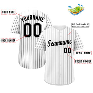 Maillot de baseball personnalisé à rayures noires et grises, personnalisé, authentique, à la mode