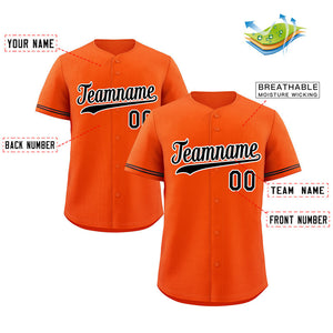 Custom Orange Black-White Hook Classic Style Authentic Baseball Jersey