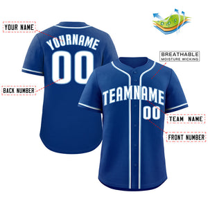 Custom Royal White-Light Blue Bull Classic Style Authentic Baseball Jersey