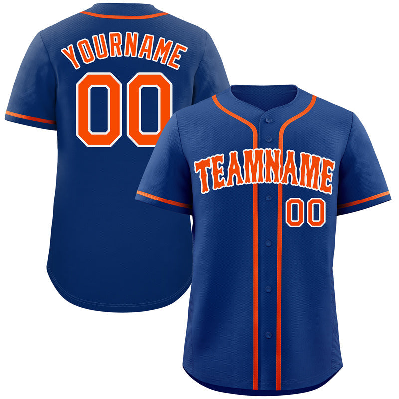 Maillot de baseball authentique de style classique Royal Orange-White Bull personnalisé