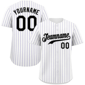 Custom White Black-Gray Hook Stripe Fashion Authentic Baseball Jersey