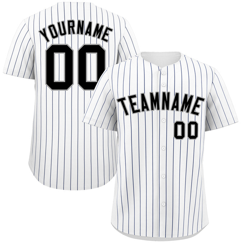 Maillot de baseball personnalisé, blanc, noir et or, à rayures, à la mode, authentique