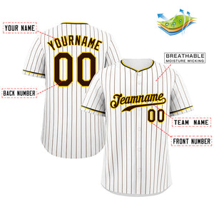 Maillot de baseball personnalisé à rayures noires et dorées, personnalisé, à la mode, authentique