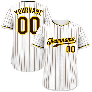 Maillot de baseball personnalisé à rayures noires et dorées, personnalisé, à la mode, authentique