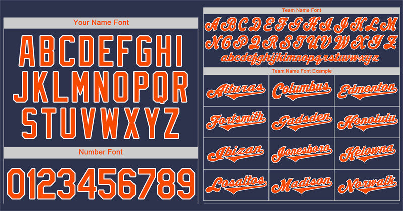 Custom Navy Orange-White Classic Style Authentic Baseball Jersey