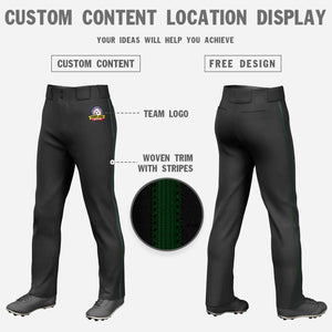 Pantalon de baseball coupe ample, coupe classique, extensible, personnalisé, noir, vert