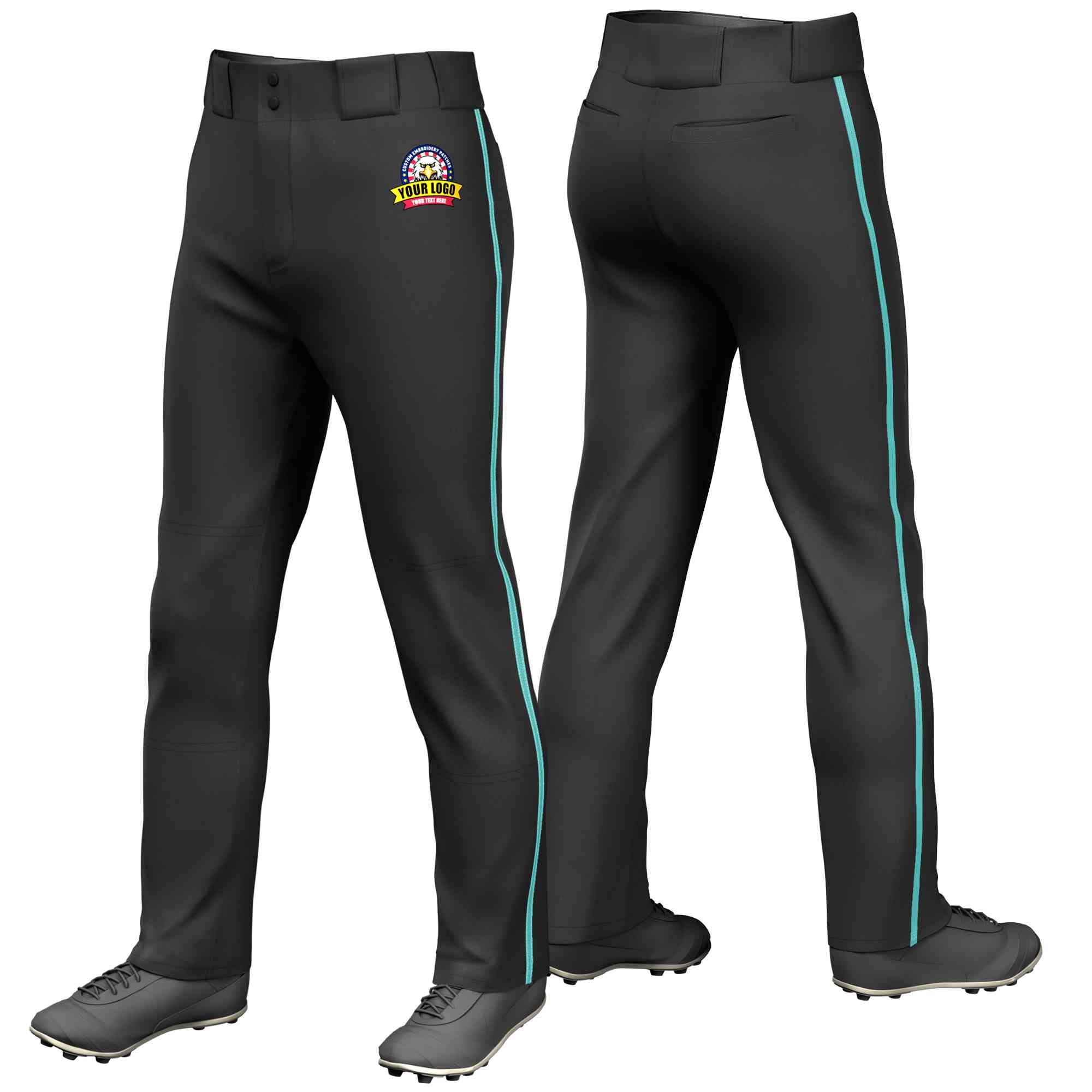 Pantalon de baseball coupe ample et extensible noir Aqua Classic Fit personnalisé