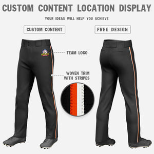 Pantalon de baseball coupe ample, coupe classique, noir, orange-blanc, personnalisé