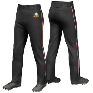 Pantalon de baseball coupe ample, coupe classique, extensible, personnalisé, noir, blanc et rouge