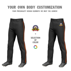 Pantalon de baseball coupe ample, coupe classique, extensible, personnalisé, noir, orange, noir-orange