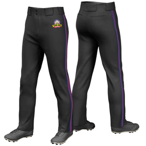 Pantalon de baseball personnalisé noir royal rouge-royal, coupe classique, extensible, coupe ample