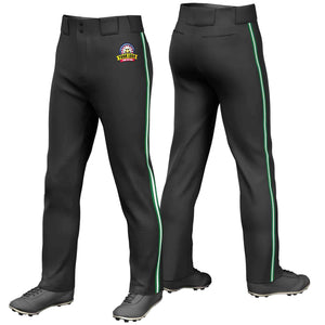 Custom Black Kelly Green White-Kelly Green Classic Fit Stretch Practice Loose-fit Baseball Pants