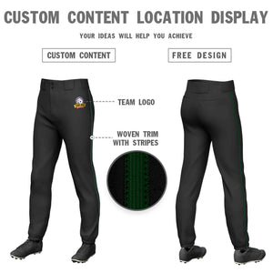 Pantalon de baseball pull-up extensible personnalisé noir vert coupe classique