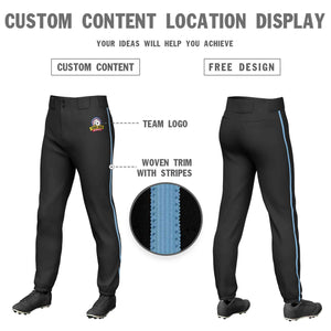 Pantalon de baseball pull-up extensible, coupe classique, noir, bleu clair, personnalisé