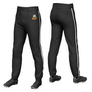 Pantalon de baseball pull-up extensible, coupe classique, noir et blanc, personnalisé