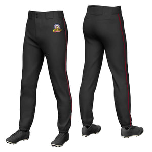 Pantalon de baseball pull-up d'entraînement extensible noir cramoisi personnalisé