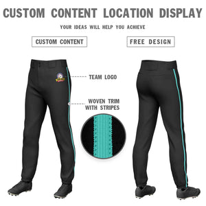 Pantalon de baseball pull-up extensible noir Aqua Classic Fit personnalisé