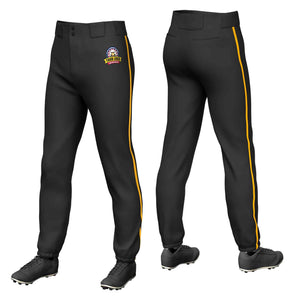 Pantalon de baseball pull-up extensible, coupe classique, noir, jaune, personnalisé